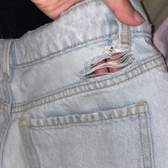 Garage wide leg light blue denim jeans mid rise - Picture 5 of 6